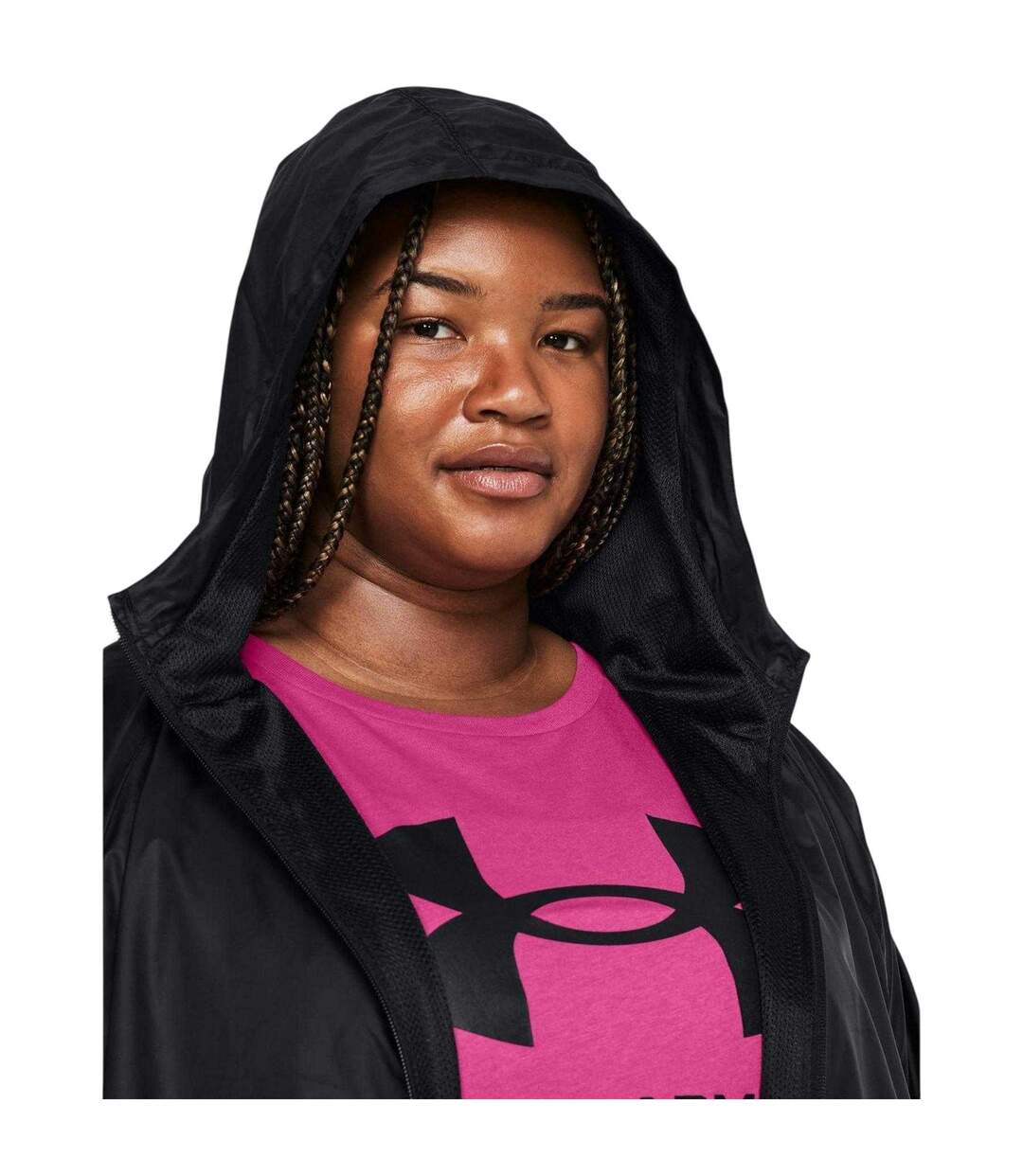 Womens/ladies Loose Fit Windbreaker Black Under Armour-4