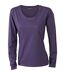 T-shirt femme manches longues - JN903 - Violet aubergine