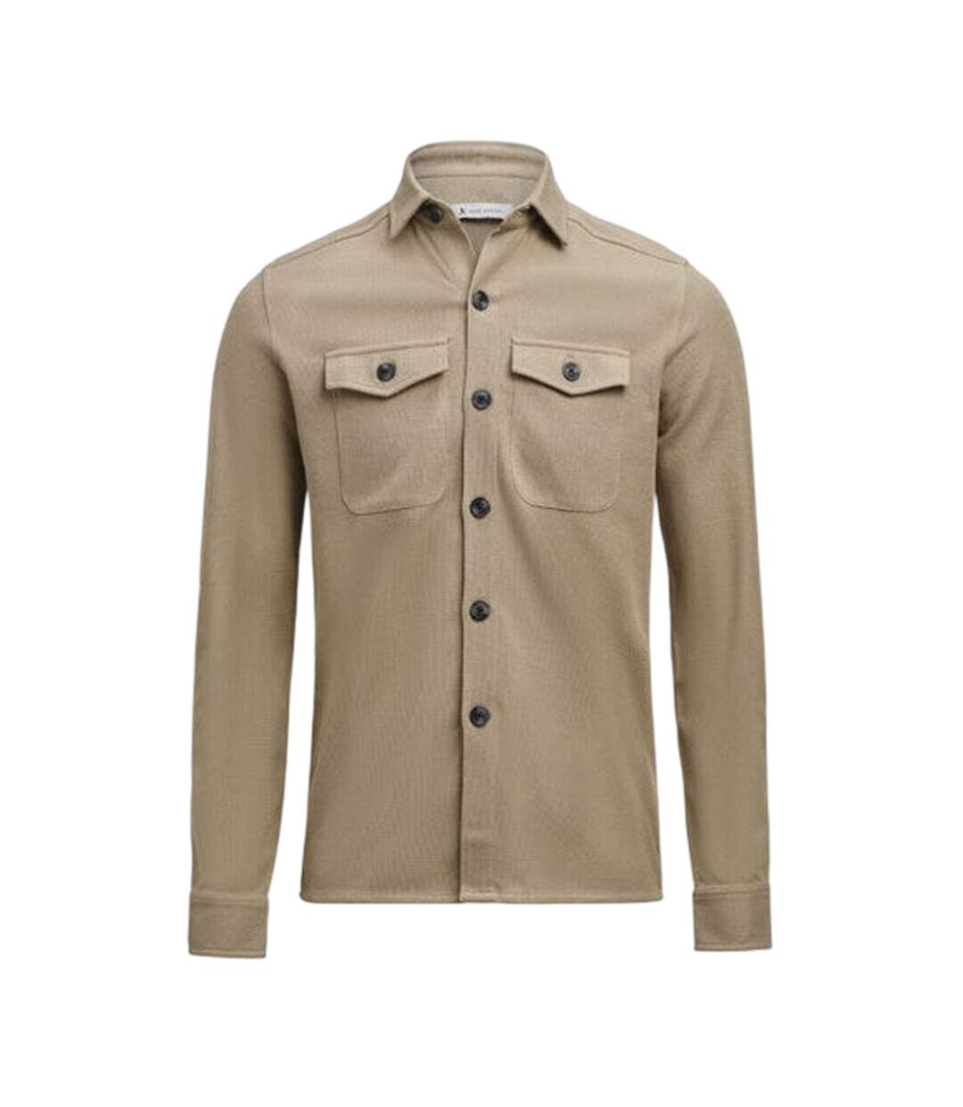 Mens Hicksville Long-sleeved Overshirt Khaki Brown James Harvest-1