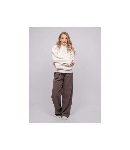 Pull maille col montant orné de strass KOBILIE - Dona X Lisa