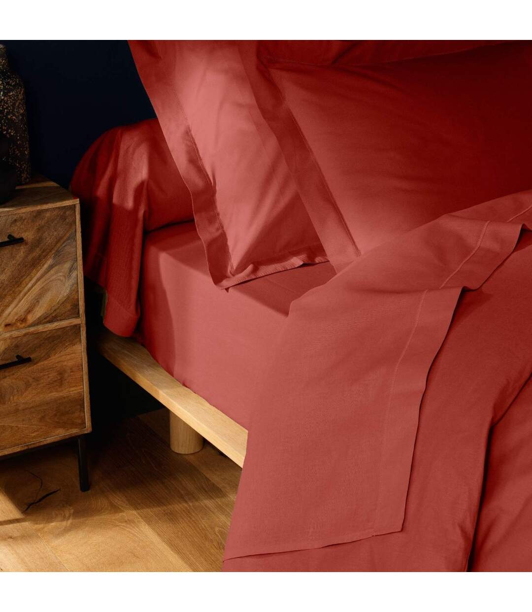 Drap Housse Lina 140x190cm Terracotta-5