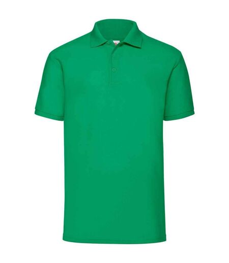 Mens pique polo shirt kelly green Fruit of the Loom