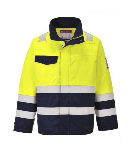 Portwest Mens Modaflame Hi-Vis Jacket (Yellow/Navy) - UTPW743