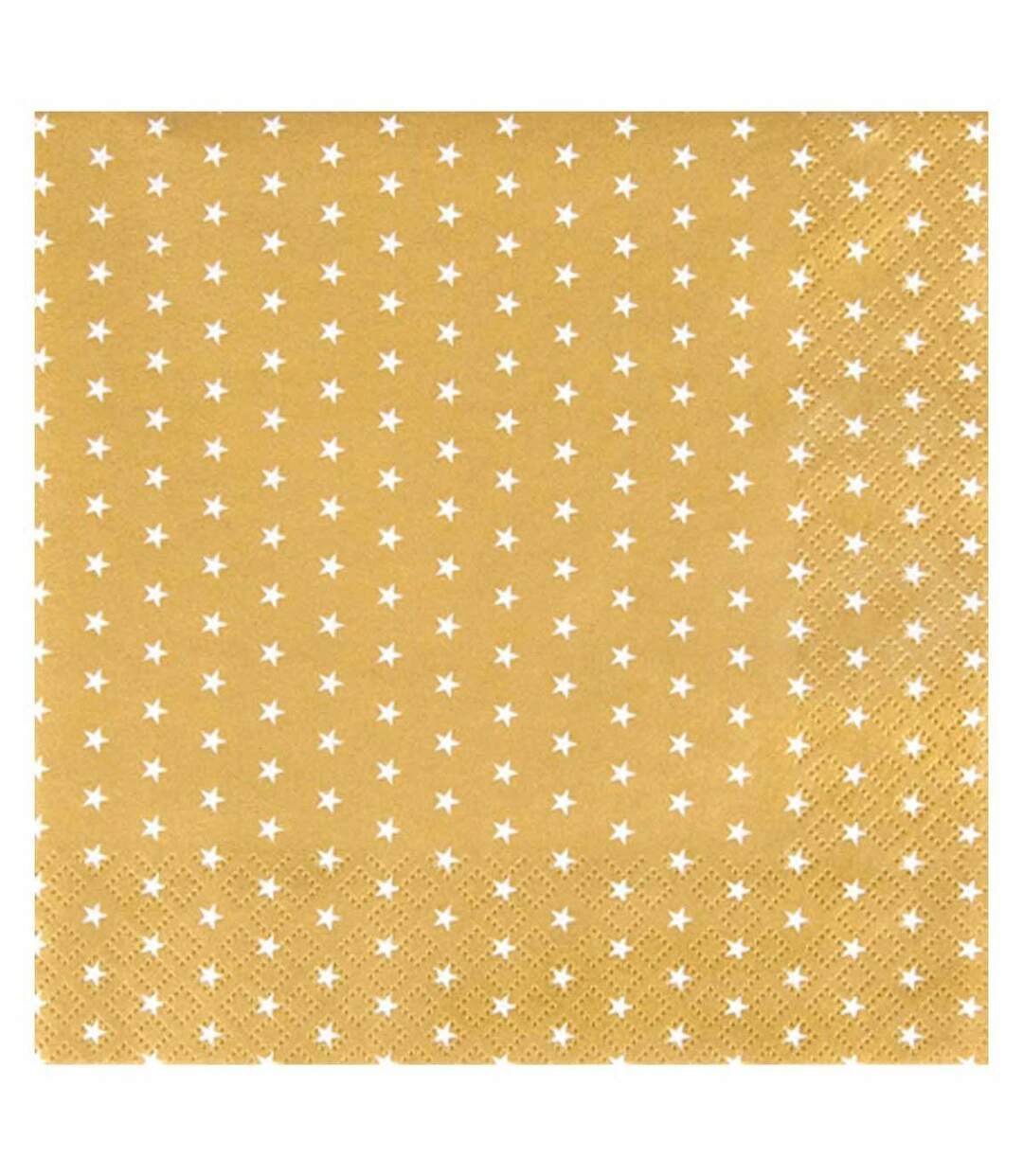 Lot de 20 Serviettes en Papier Mini Étoile 33x33cm Or-1