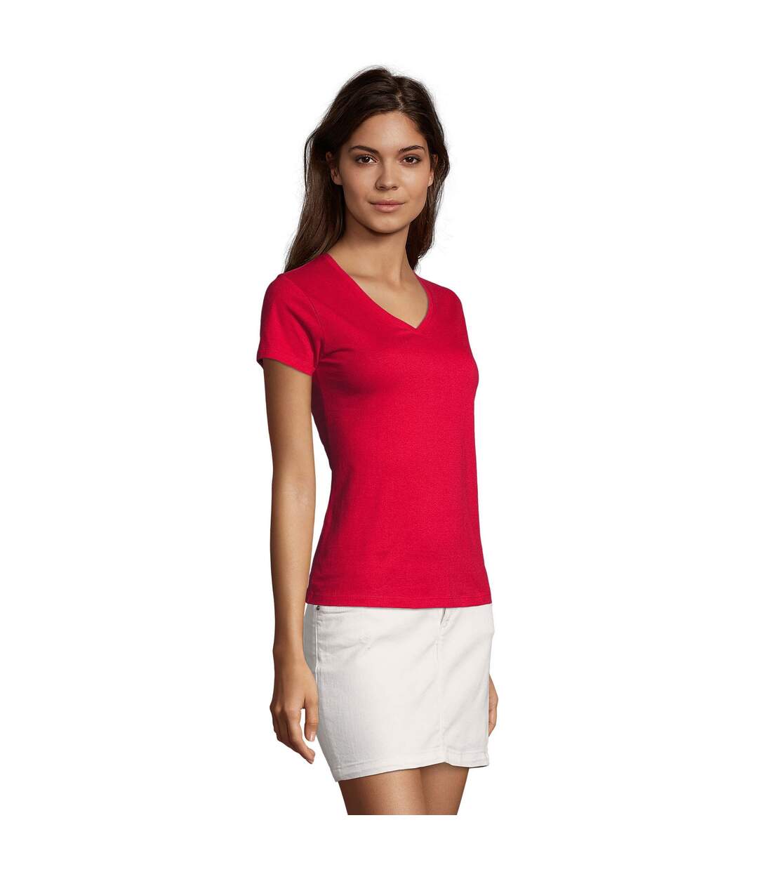 Womens/ladies imperial v neck t-shirt red SOLS