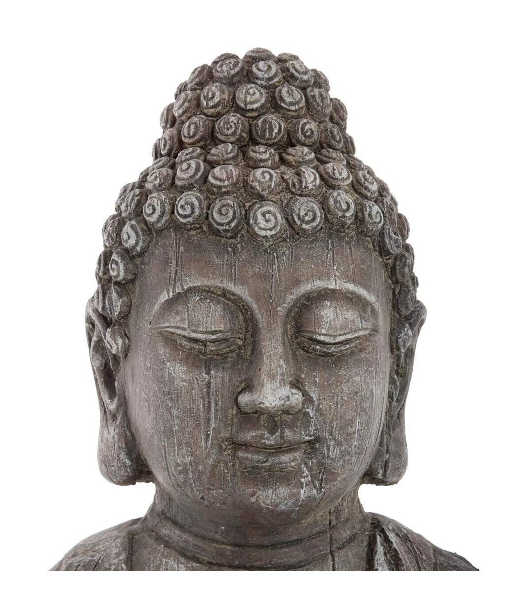 Statuette de Bouddha Effet Bois 49cm Gris-2