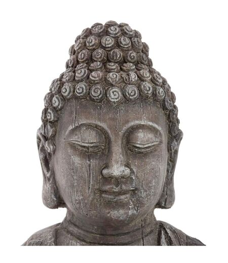 Statuette de Bouddha Effet Bois 49cm Gris