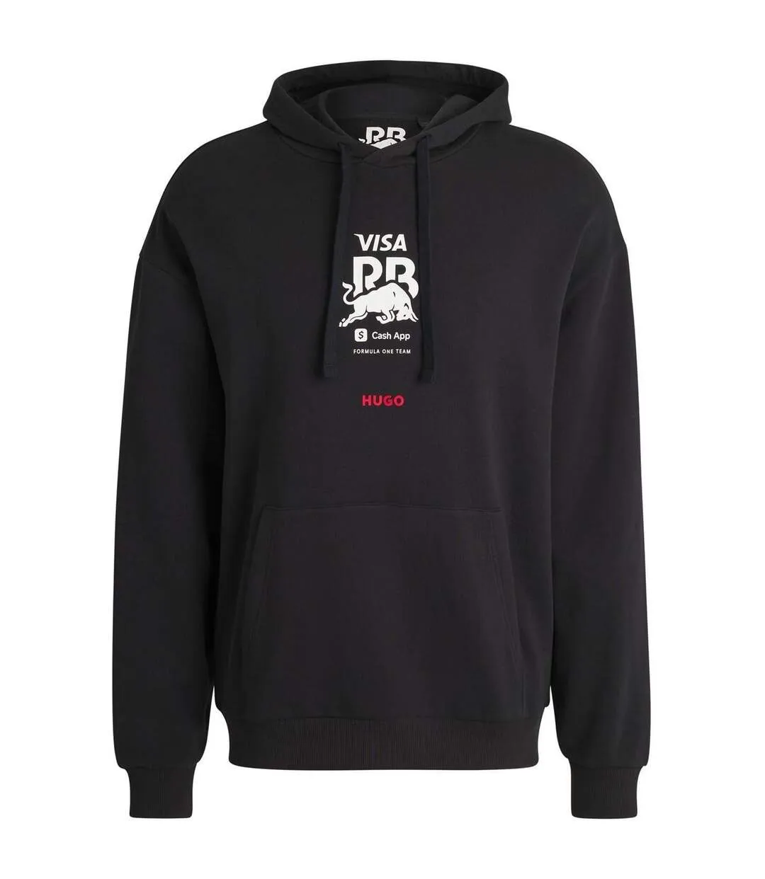 Mens Vcarb Racing Bulls Back Print Hoodie Black Hugo-1