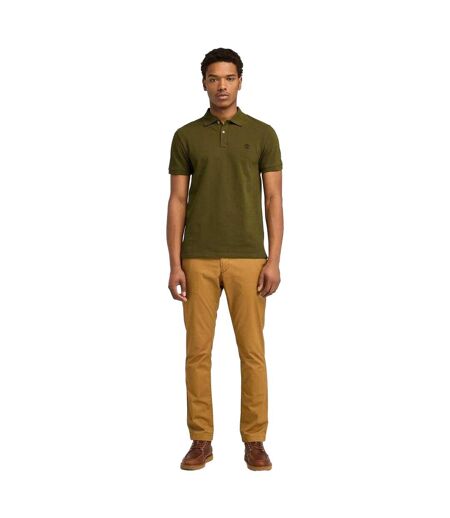 Mens Oyster River Logo Short-sleeved Polo Shirt Olive Timberland