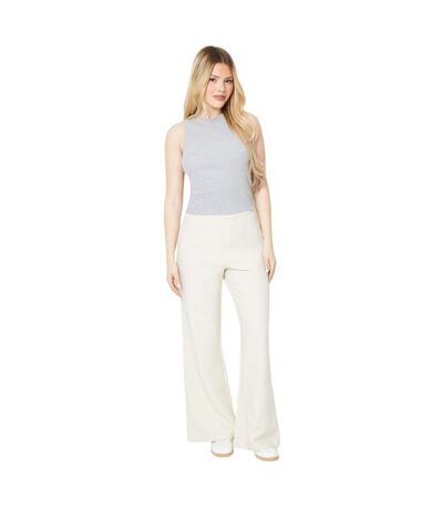 Womens/ladies High Waist Wide Leg Trousers Ecru Dorothy Perkins