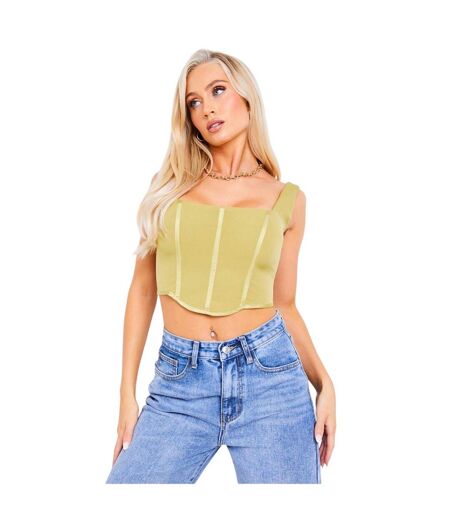 Haut Style Corset Femme Vert Kaki Missy Empire