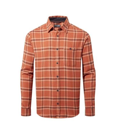 Mens Checked Long-sleeved Shirt Potters Clay Craghoppers