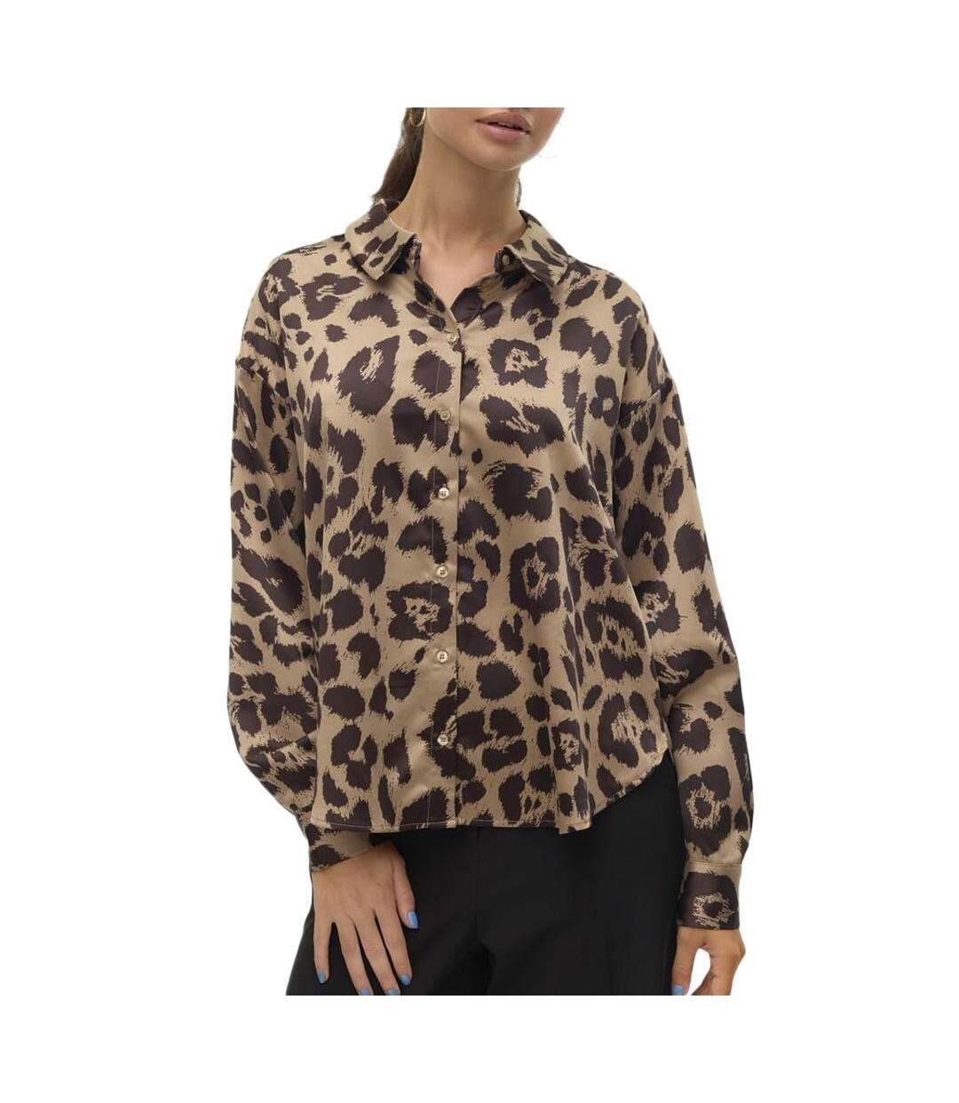 Chemise marron femme vero moda merle-1