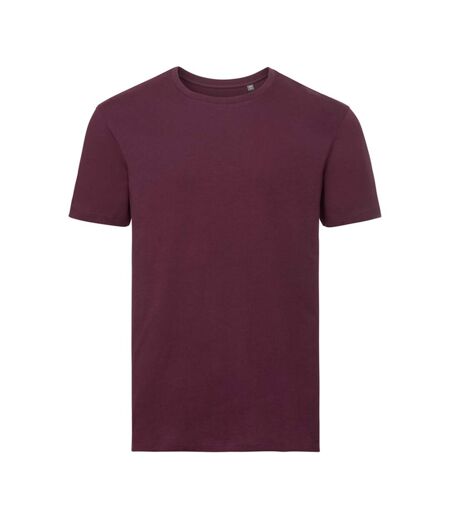 T-shirt Motif/style Uni Homme Bordeaux Russell Pure Organic