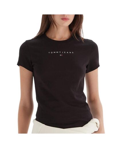 T-Shirt noir femme tommy hilfiger dw0dw21550
