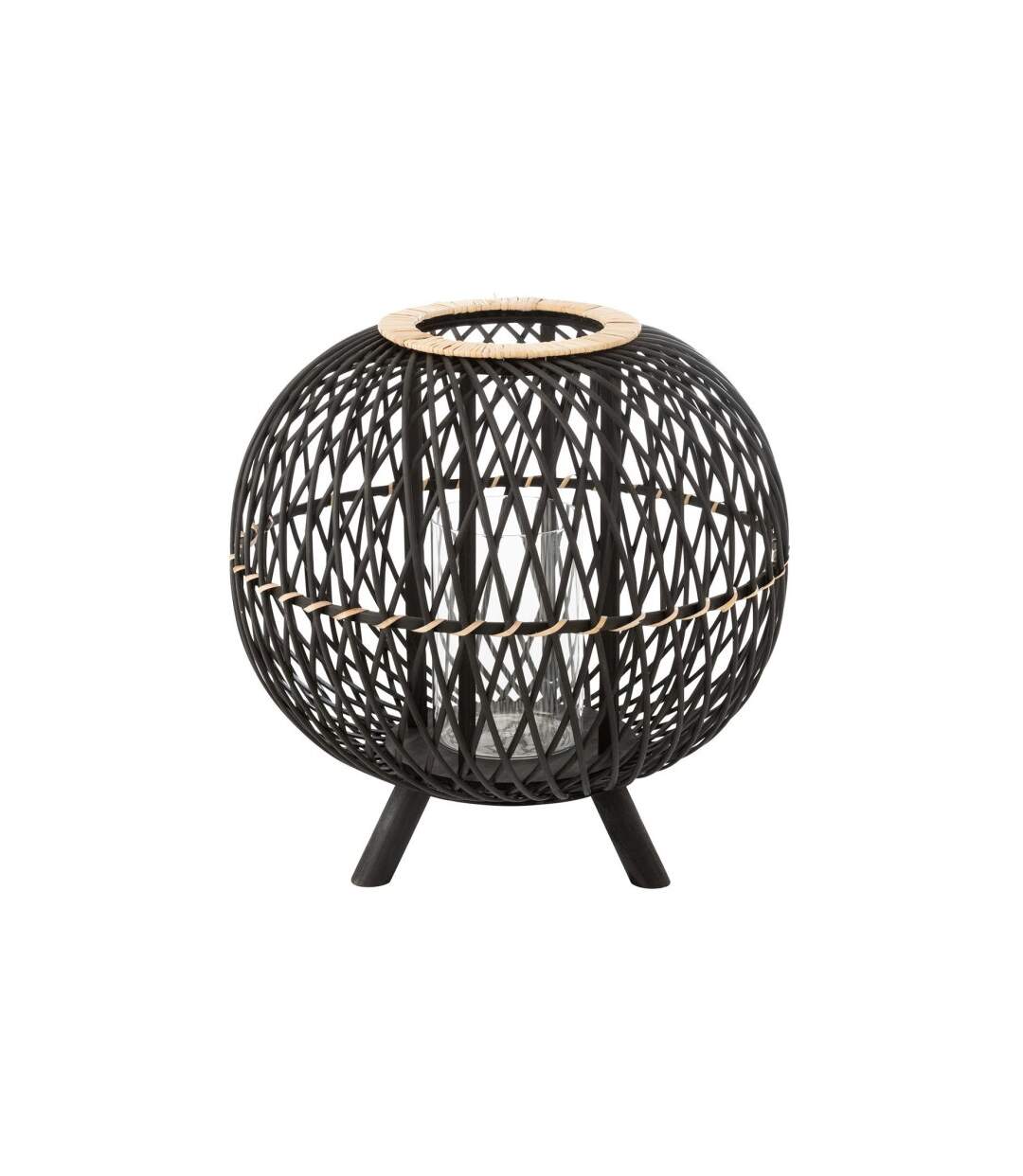 Lanterne Design Boule sur Pied 43cm Noir-1