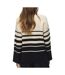Pull beige/noir à rayures femme vero moda saba-2