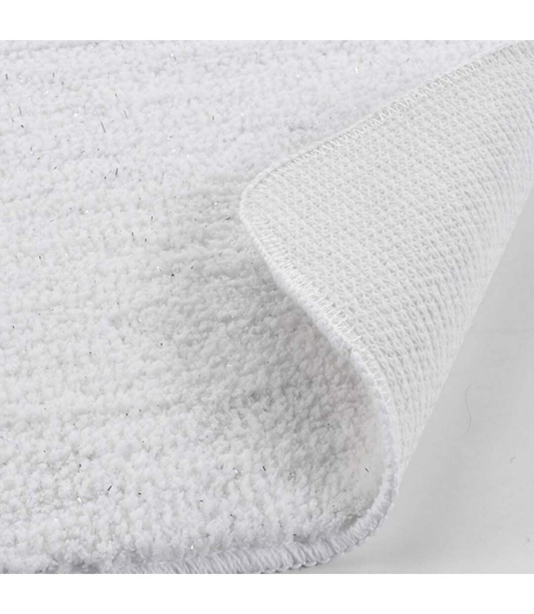 Tapis de Bain Microfibre Métallisé 45x75cm Blanc-3