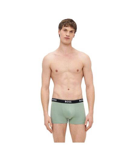 Lot De 3  Boxers Motif/style Logo Bodywear Homme Noir Gris Vert Boss