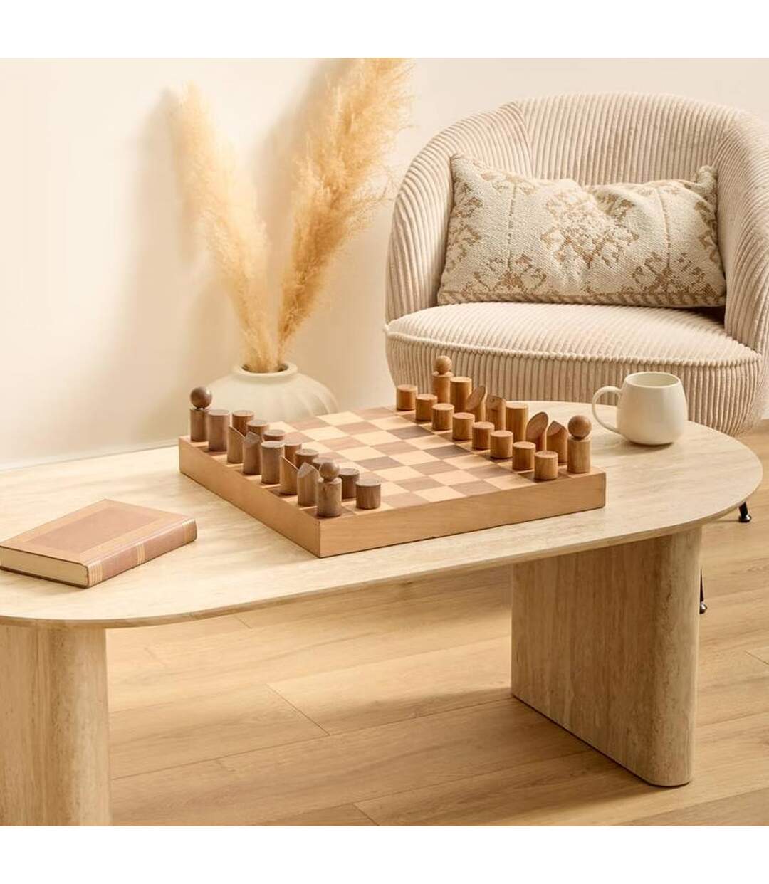 Jeu d'Échecs en Bois Micka 40cm Marron-2