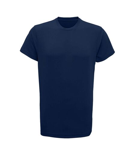 Mens short sleeve lightweight fitness t-shirt navy Tri Dri
