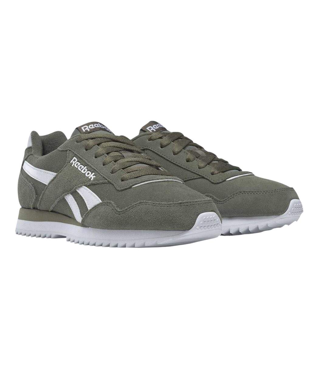 Mens Royal Glide Ripple Suede Trainers Hunter Green White Reebok-4