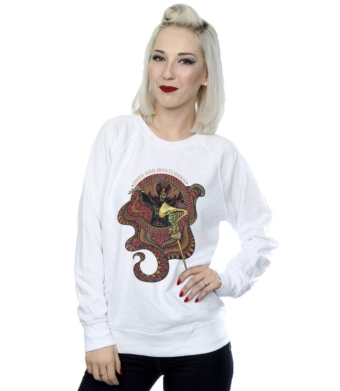 Disney Sweatshirt Womens/Ladies Aladdin Movie Jafar Dark And Mysterious (Blanc) - UTBI48465-2