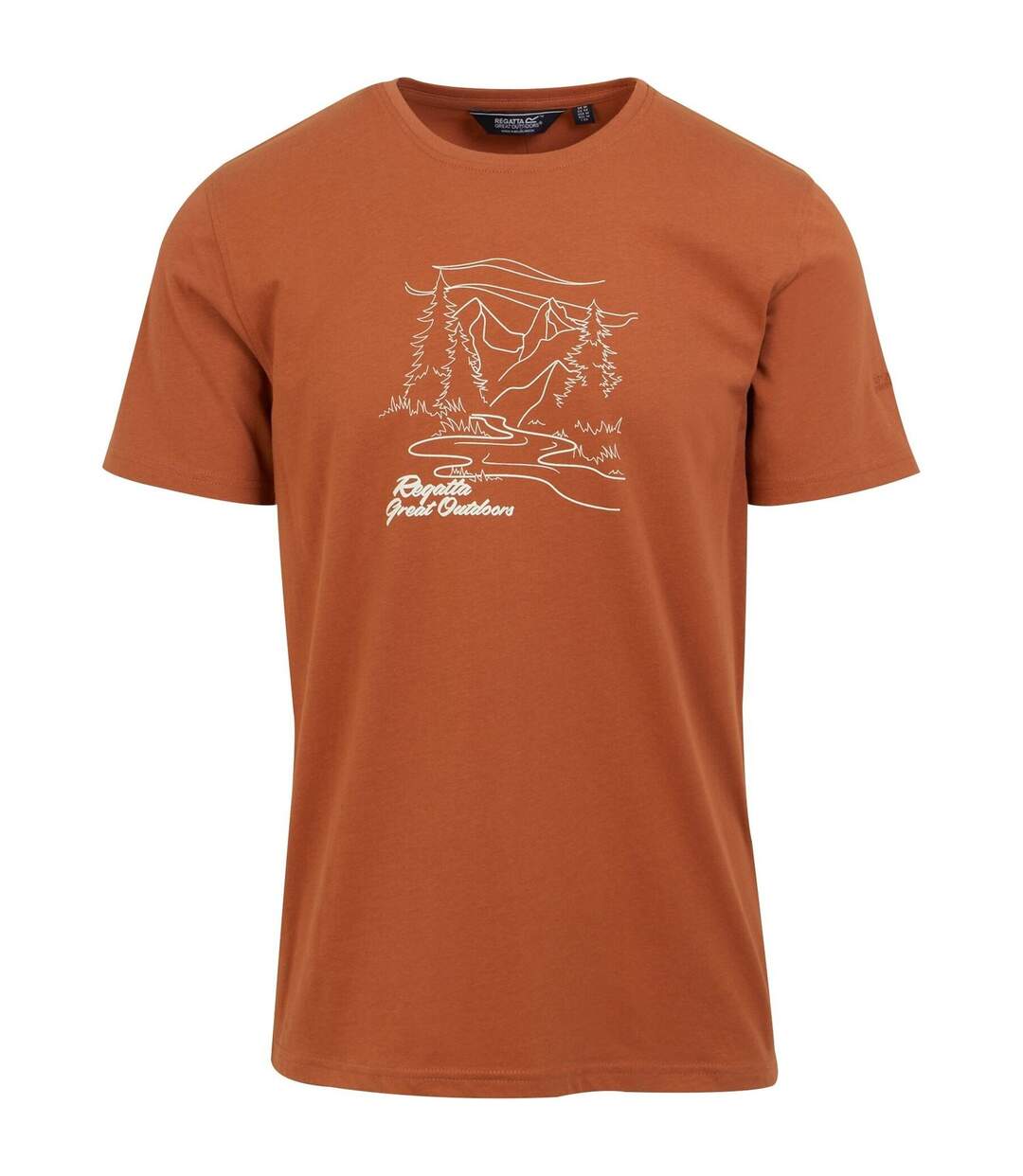 T-shirt Motif/style Rivière Cline Homme Terre Cuite Regatta-1