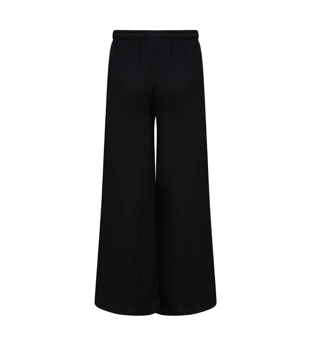 Womens/ladies Sustainable Wide Leg Jogging Bottoms Black Skinni Fit-2