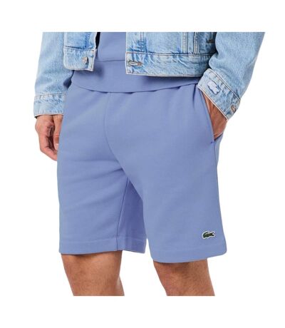 Short bleu homme lacoste regular fit en molleton - l