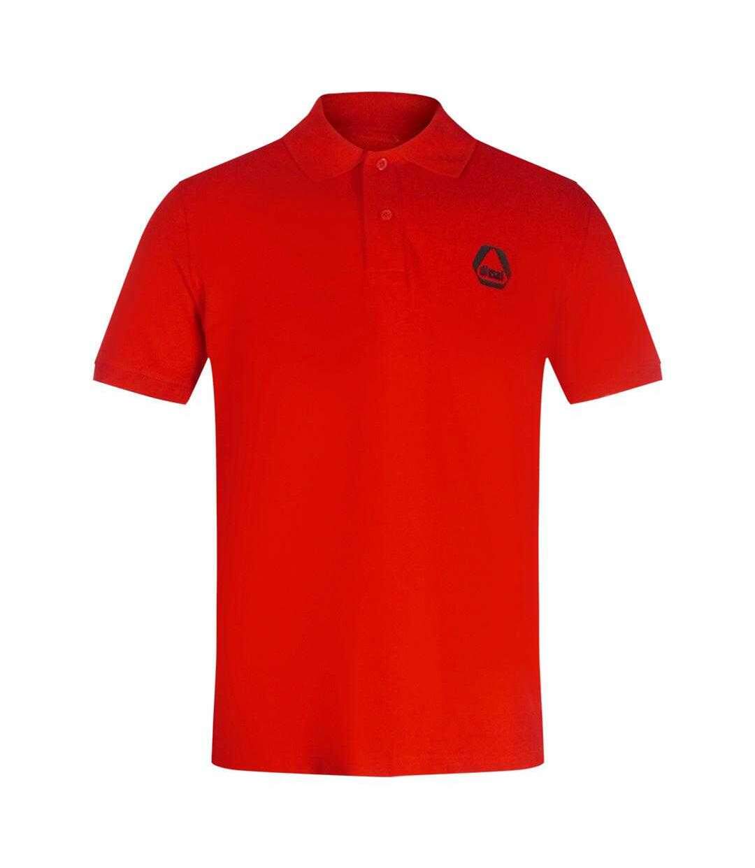 Mens Triangular Logo Polo Shirt Red Diesel-1