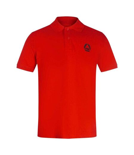 Mens Triangular Logo Polo Shirt Red Diesel