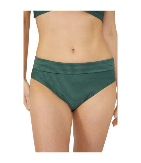 Debenhams Womens/Ladies Textured Foldover Bikini Bottoms (Green) - UTDH5678