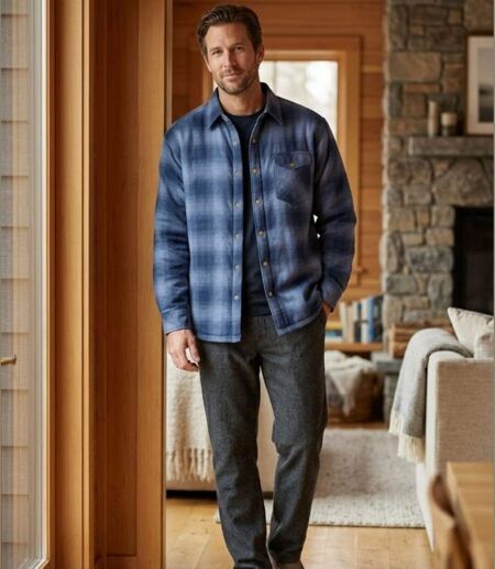 CHALLENGER BRUNO11 — Surchemise flanelle doublée bleu : la chaleur garantie au style authentique