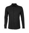 NEOBLU Chemise à manches longues en jersey Balthazar pour hommes (Noir profond) - UTPC4869