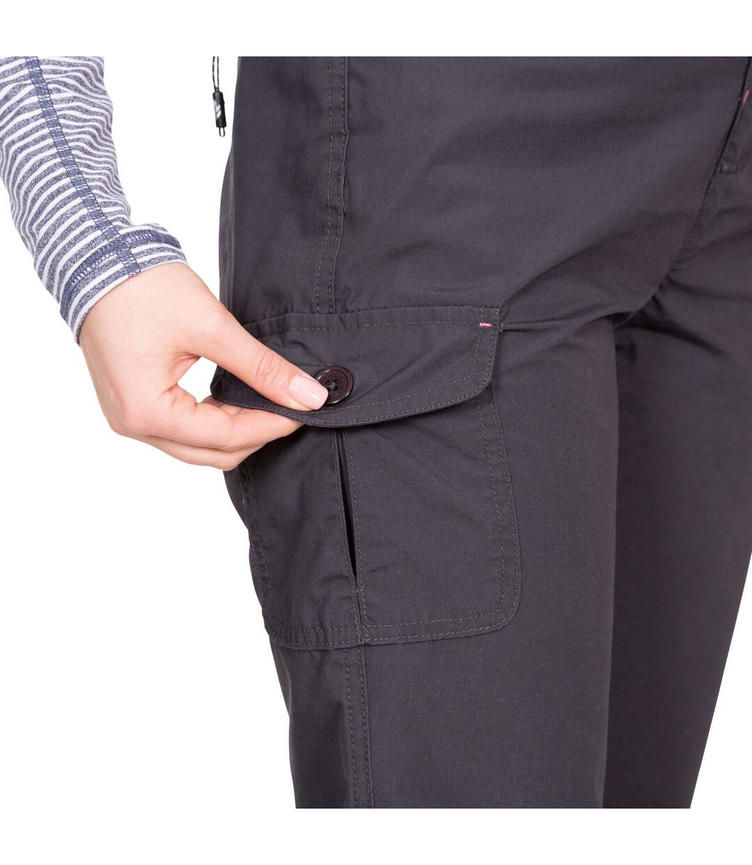 Womens/ladies Rambler Water Repellent Outdoor Trousers Dark Grey Trespass-3