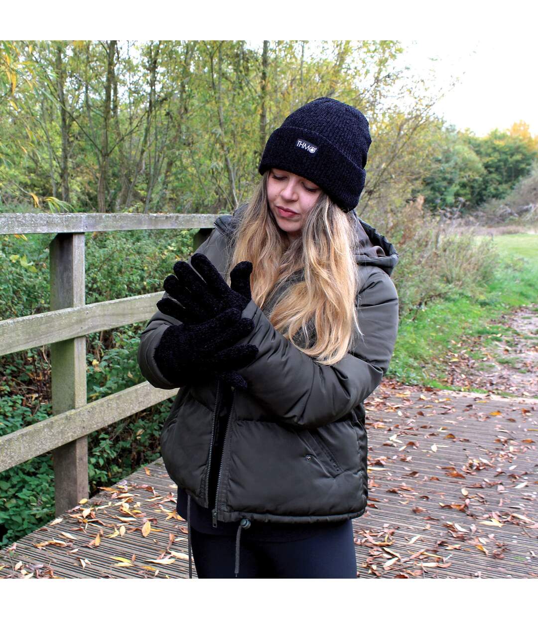Ladies Outdoor Chenille 3M Fleece Lined Thinsulate Winter Gloves-5