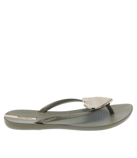 Womens/ladies heart maxi sandals khaki green Ipanema
