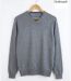 Pull Col V Homme PALAIS3 Gris avec Finitions Chambray-5