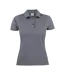 Womens/ladies Surf Light Melange Polo Shirt Steel Grey Printer-2