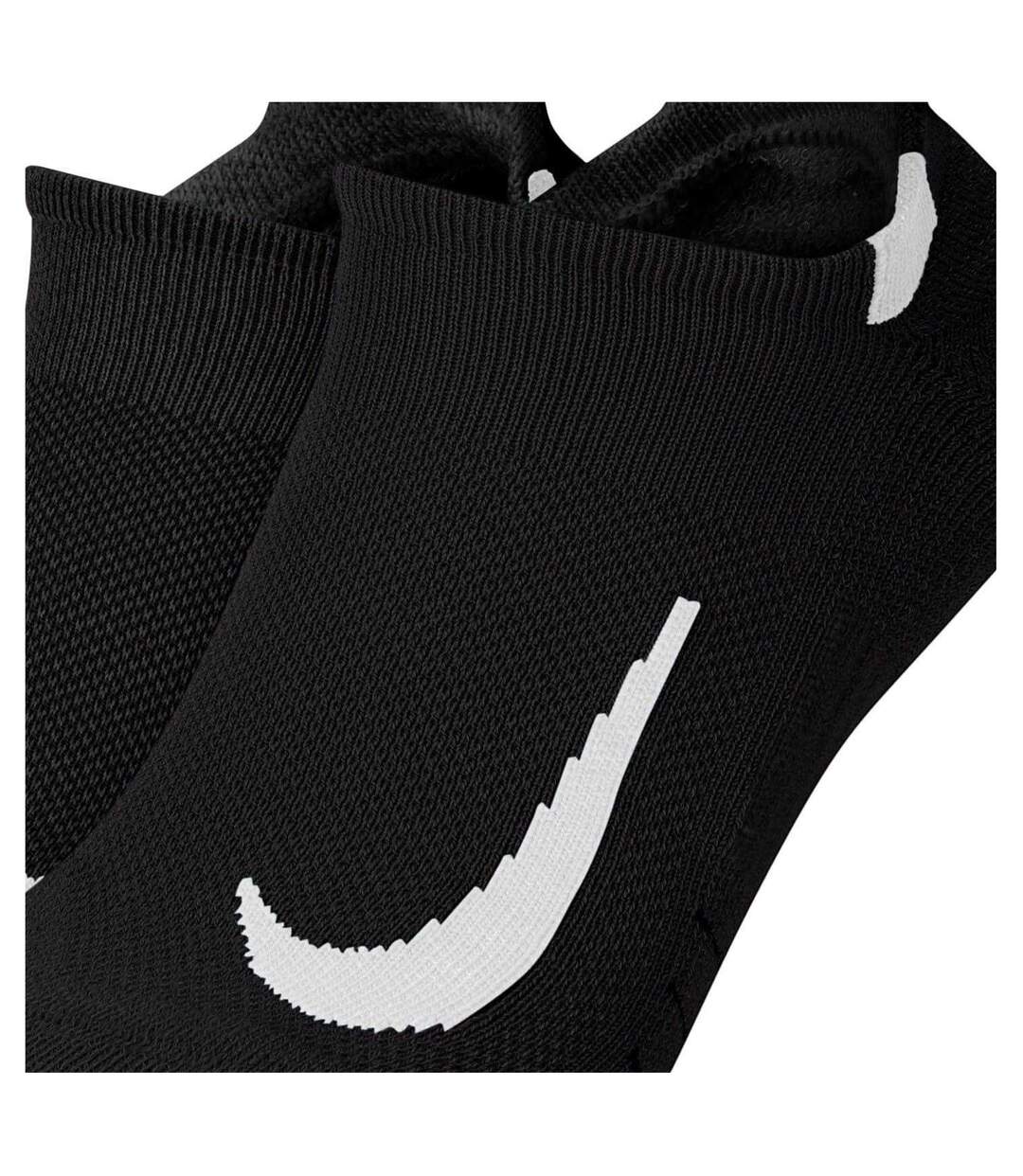 Pack Of 2  Unisex Adult Multiplier Running No-show Socks  Black White Nike-3