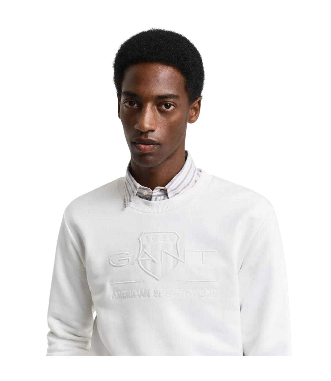 Mens Tonal Logo Regular Sweatshirt Cream Gant-4