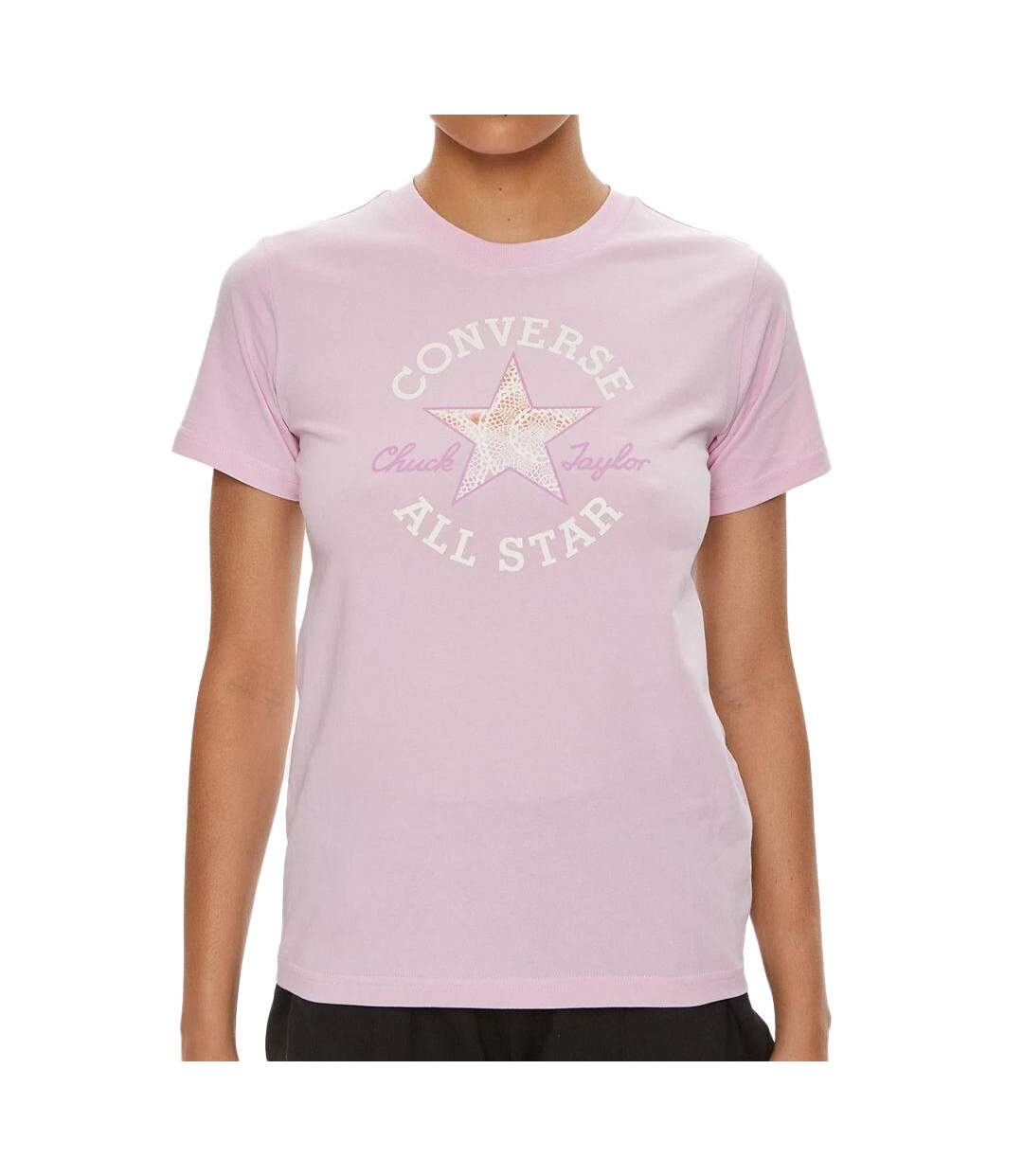 T-shirt Rose Femme Converse Chuck Taylor Patch - L-1