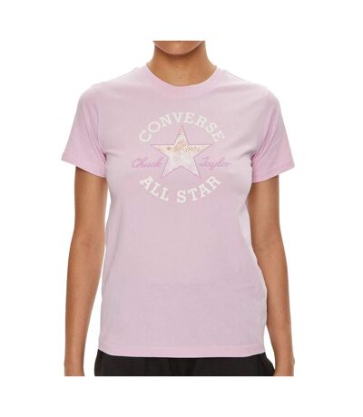 T-shirt Rose Femme Converse Chuck Taylor Patch - L