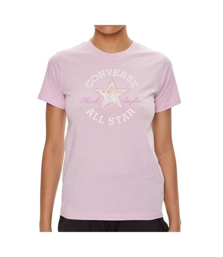 T-shirt Rose Femme Converse Chuck Taylor Patch - L