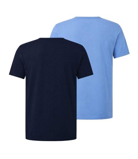 Pack Of 2  Mens Logo Crew Neck T-shirt  Black Blue Emporio Armani EA7