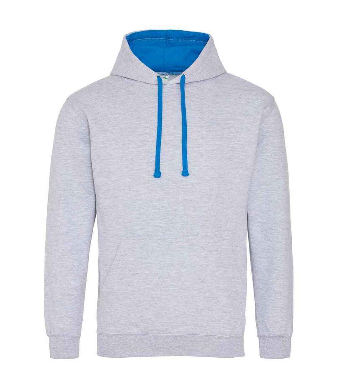 Sweat à capuche varsity femme gris chiné / bleu saphir Awdis