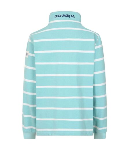 Sweat Manches Longues Motif/style Rayé Femme Bleu Menthe Lazy Jacks