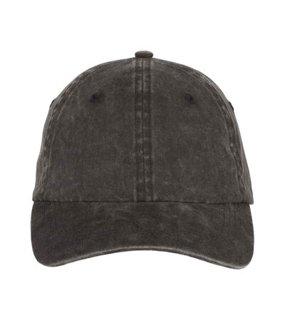 Unisex Adult Faded Washed Baseball Cap Black Native Spirit