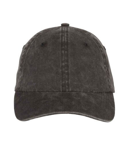 Unisex Adult Faded Washed Baseball Cap Black Native Spirit